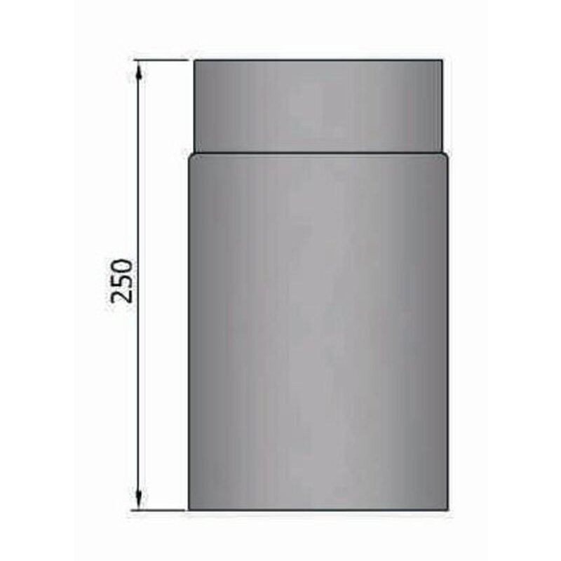 Rauchrohr Ø150 x 250 x 2 mm, Farbe schwarz