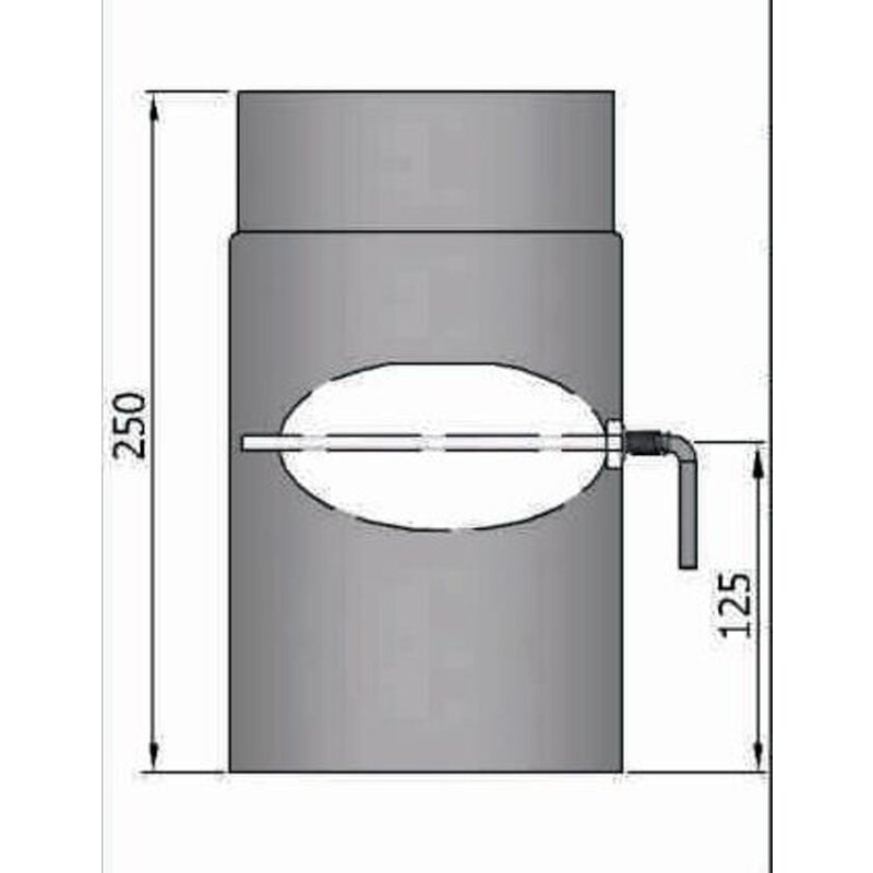 Rauchrohr Ø160 x 250 x 2 mm, Farbe schwarz