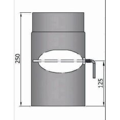 Rauchrohr Ø160 x 250 x 2 mm, Farbe schwarz