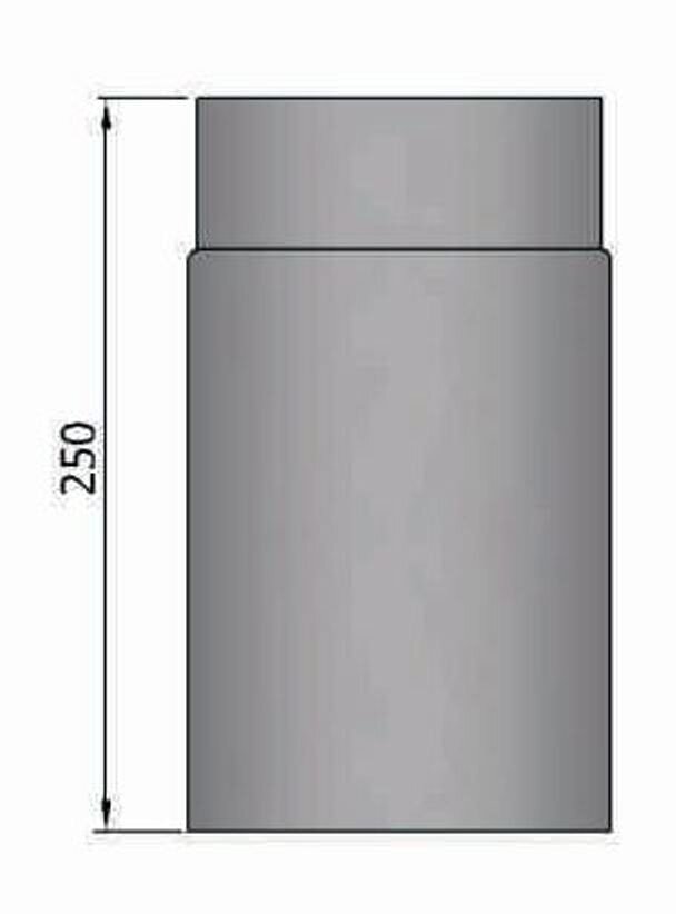 Rauchrohr Ø160 x 250 x 2 mm, Farbe schwarz