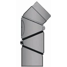 Rauchrohrbogen verstellbar 4-teilig 0-90° Ø 150 x 2 mm mit Reinigungsöffnung, Farbe schwarz