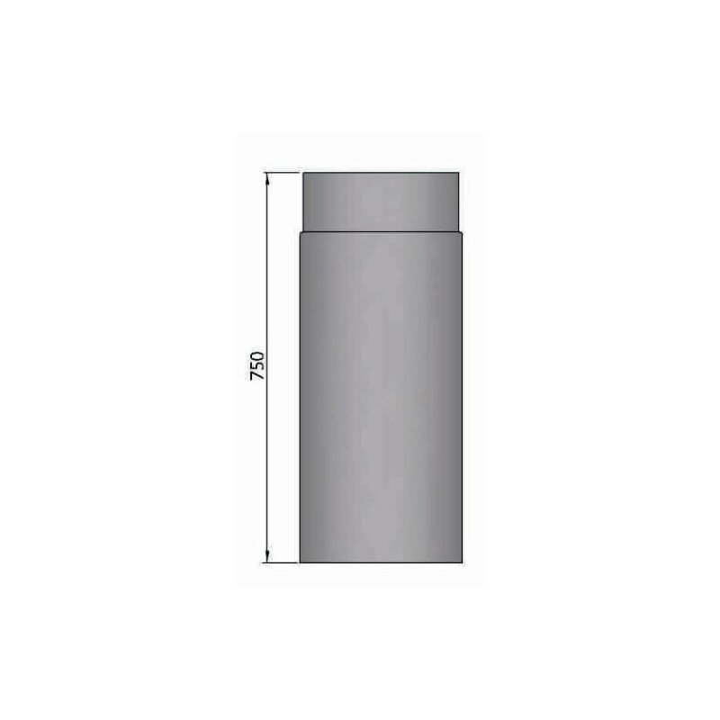 Rauchrohr Ø150 x 750 x 2 mm, Farbe grau