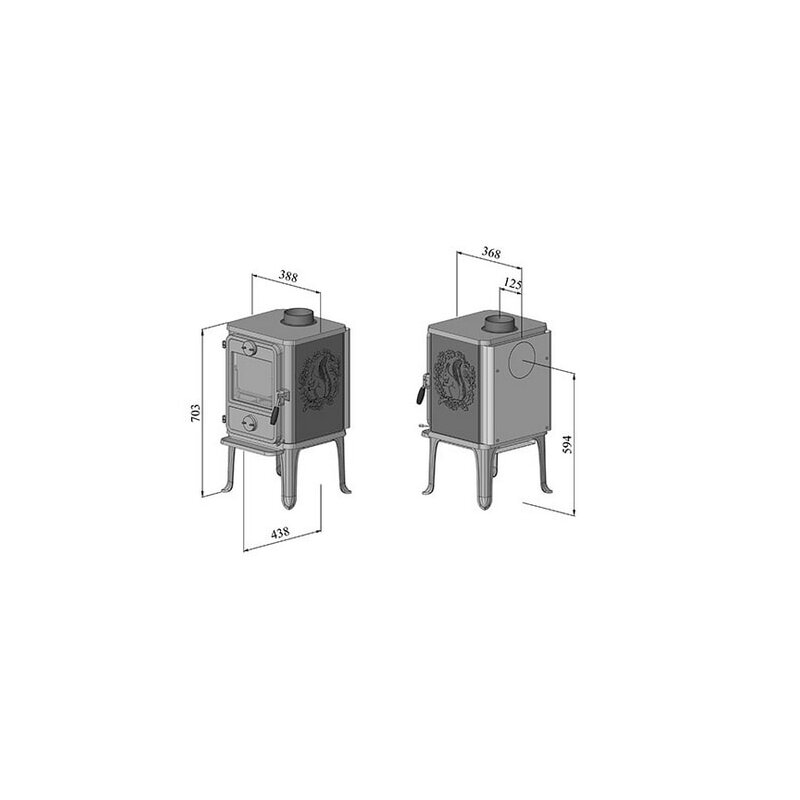 Kaminofen Gussofen Morsoe 1412 mit Eichhörnchen - 5 kW