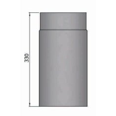 Rauchrohr Ø120 x 330 x 2 mm, Farbe schwarz