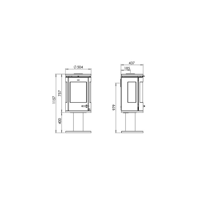Kaminofen Gussofen Morsoe 7948 auf Säulenpodest - 7,3 kW