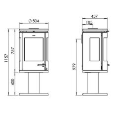 Kaminofen Gussofen Morsoe 7948 auf Säulenpodest - 7,3 kW