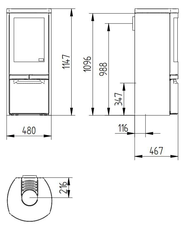 Kaminofen Jydepejsen Cosmo 1147 - 6 kW