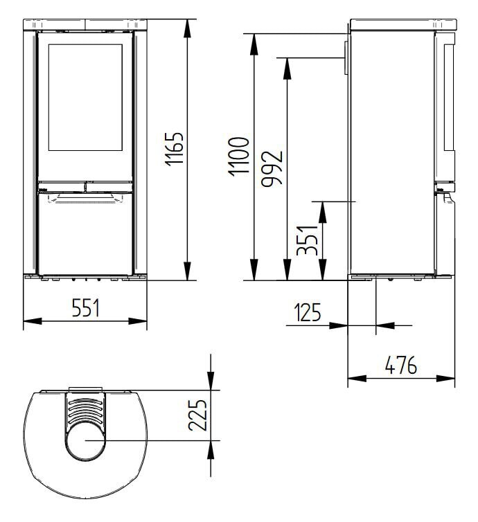 Kaminofen Jydepejsen Cosmo 1147 - Speckstein - 6 kW