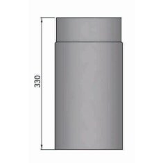 Rauchrohr Ø150 x 330 x 2 mm, Farbe schwarz