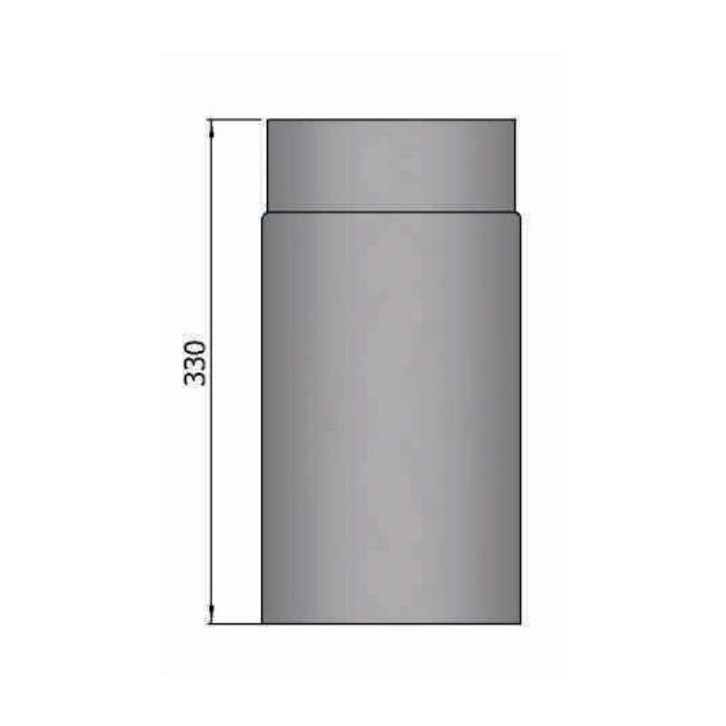 Rauchrohr Ø160 x 330 x 2 mm, Farbe schwarz