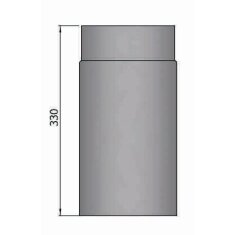 Rauchrohr Ø160 x 330 x 2 mm, Farbe schwarz