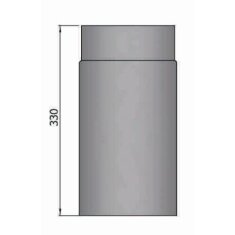 Rauchrohr Ø160 x 330 x 2 mm, Farbe schwarz