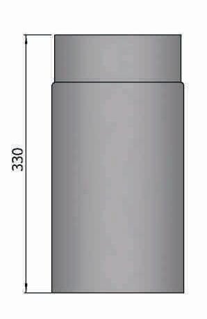 Rauchrohr Ø160 x 330 x 2 mm, Farbe schwarz