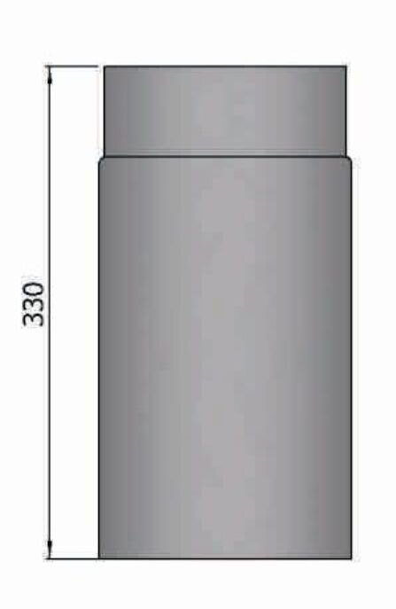 Rauchrohr Ø160 x 330 x 2 mm, Farbe schwarz