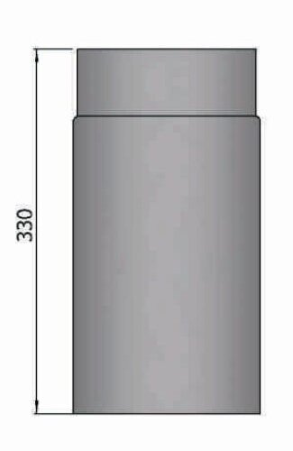 Rauchrohr Ø160 x 330 x 2 mm, Farbe schwarz