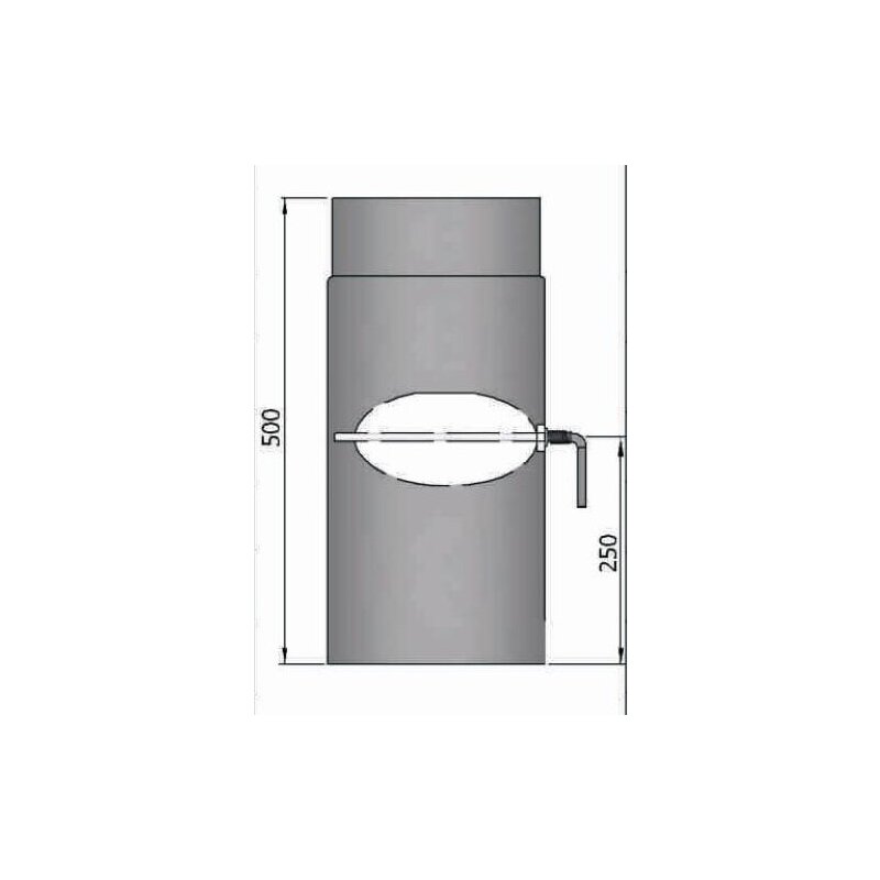 Rauchrohr Ø150 x 500 x 2 mm, Farbe schwarz