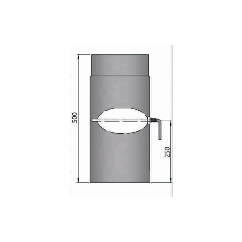 Rauchrohr Ø150 x 500 x 2 mm, Farbe schwarz