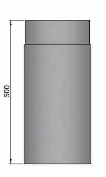 Rauchrohr Ø150 x 500 x 2 mm, Farbe schwarz