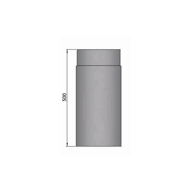 Rauchrohr Ø160 x 500 x 2 mm, Farbe schwarz