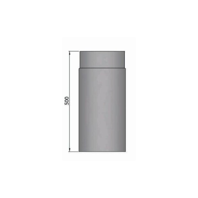 Rauchrohr Ø160 x 500 x 2 mm, Farbe schwarz