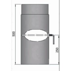 Rauchrohr Ø160 x 500 x 2 mm, Farbe schwarz