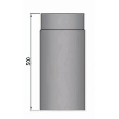 Rauchrohr Ø160 x 500 x 2 mm, Farbe schwarz
