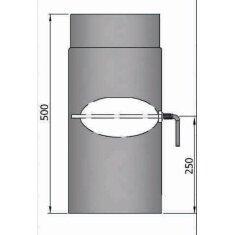 Rauchrohr Ø160 x 500 x 2 mm, Farbe schwarz