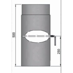 Rauchrohr Ø160 x 500 x 2 mm, Farbe schwarz