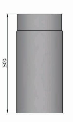 Rauchrohr Ø160 x 500 x 2 mm, Farbe schwarz