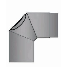 Rauchrohrbogen 90° Ø150 x 2 mm, Farbe schwarz