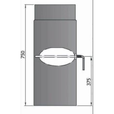 Rauchrohr Ø150 x 750 x 2 mm, Farbe schwarz