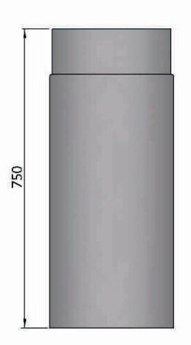 Rauchrohr Ø150 x 750 x 2 mm, Farbe schwarz