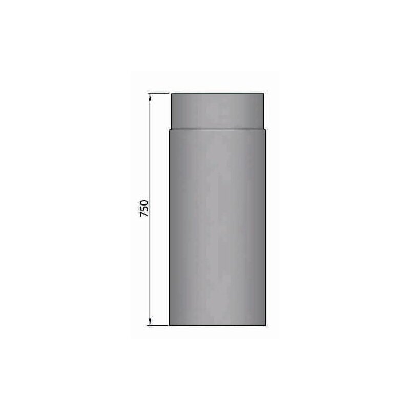 Rauchrohr Ø160 x 750 x 2 mm, ohne Drosselklappe, Farbe schwarz